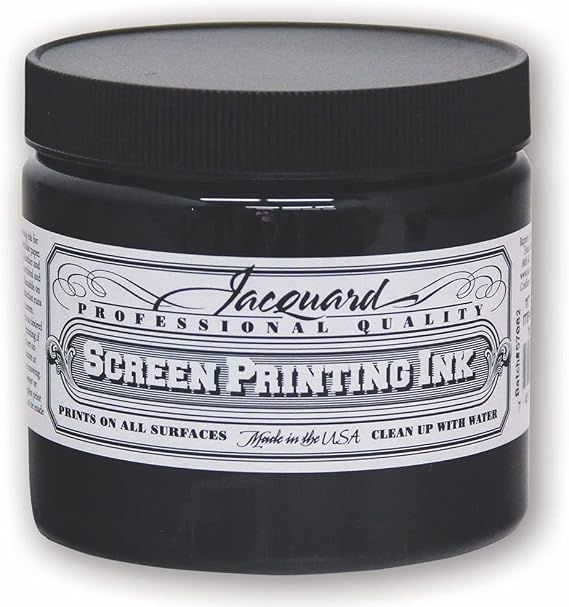 Jacquard Professional Screen Print Ink, Water-Soluable, 16oz Jar, Black (117)