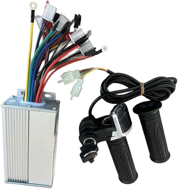 36V 48V 60V 72V 84V Brushless Controller, 500W Aluminium Alloy E-Bike Brushless Motor Controller With Integrated LCD Display Throttle, Three Speed Control(36V/48V)