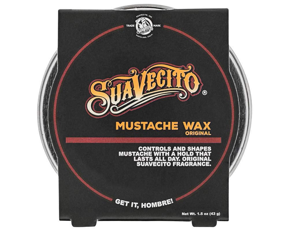 Suavecito Original Scent Mustache Wax 1.5 oz - Control & Style Your Mustache With All Day Hold, Portable Travel Size Tin Can, Moisturize & Style, Facial Grooming With A Masculine Scent