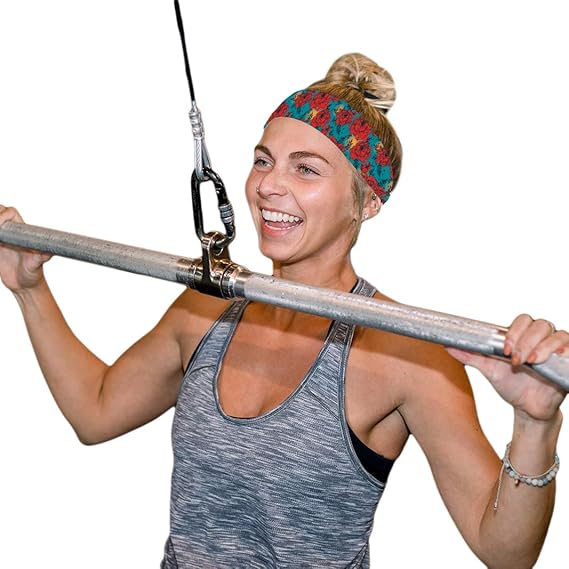Cooling Headbands for Women & Men | Moisture Wicking Sweatband & Sports Headband | Stay Cool During Workouts Cycling Cardio Running Yoga | Headband for Under Helmets & Hats (Rockin Roses)