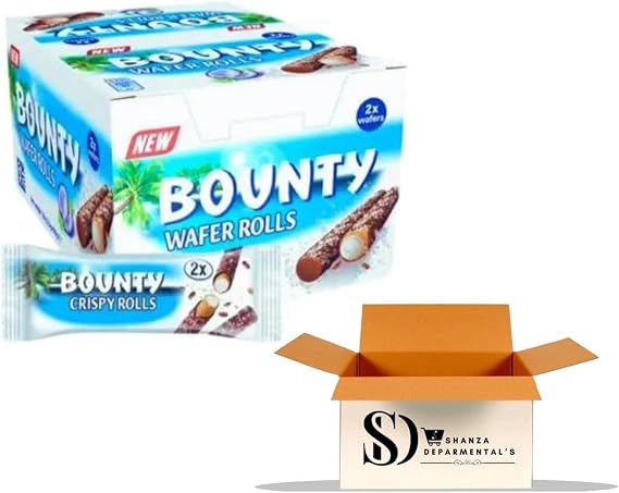 Bounty Crispy Rolls Crispy Milk Chocolate Wafer Bars. 22.5g (Pack Of 24)