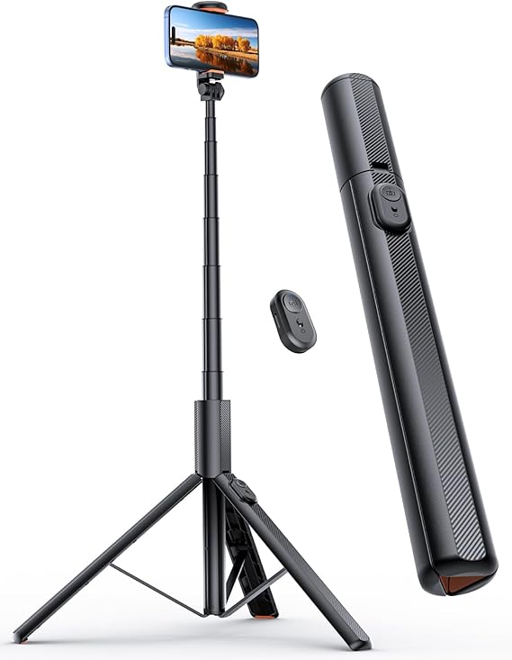 71" Phone Tripod with 1/4" Camera Mount, NT79 Extendable Selfie Stick | Extra Tall,Wireless Remote,Comapct Travel Stand Holder for Filming Video Recording,Compatible with iPhone/Samsung/Camera