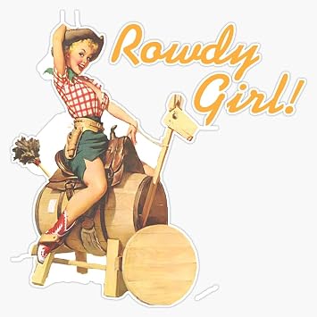 Pinup Cowgirl Rowdy Girl Vinyl Waterproof Sticker Decal Car Laptop Wall Window Bumper Sticker 5"