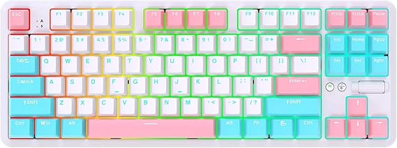 Ajazz K870T Pro Wireless Hot Swap Mechanical Gaming Keyboard-RGB - 10 Switches, Keys and Switch Disassembly Apparatus Gifted (K870T Pro White - Brown Switch)