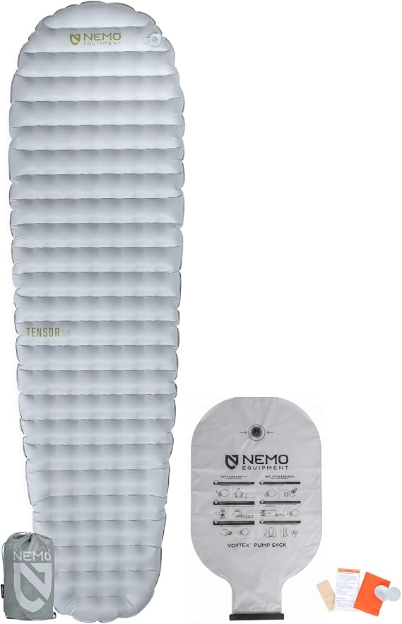 NEMO Equipment Tensor Elite Sleeping Pad - Aluminum/Titanium-Reg | Ultralight, Insulated, Inflatable, Backpacking, Thru-Hiking