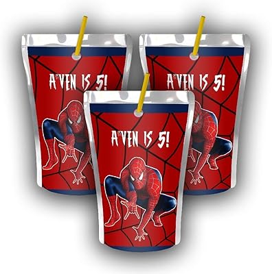 12 Personalized Spiderman Birthday Party Juice Pouch Label | Spiderman party | Spiderman Birthday Supplies | Spiderman Birthday Caprisun Label | Capri Sun Label | Spiderman Party Favors