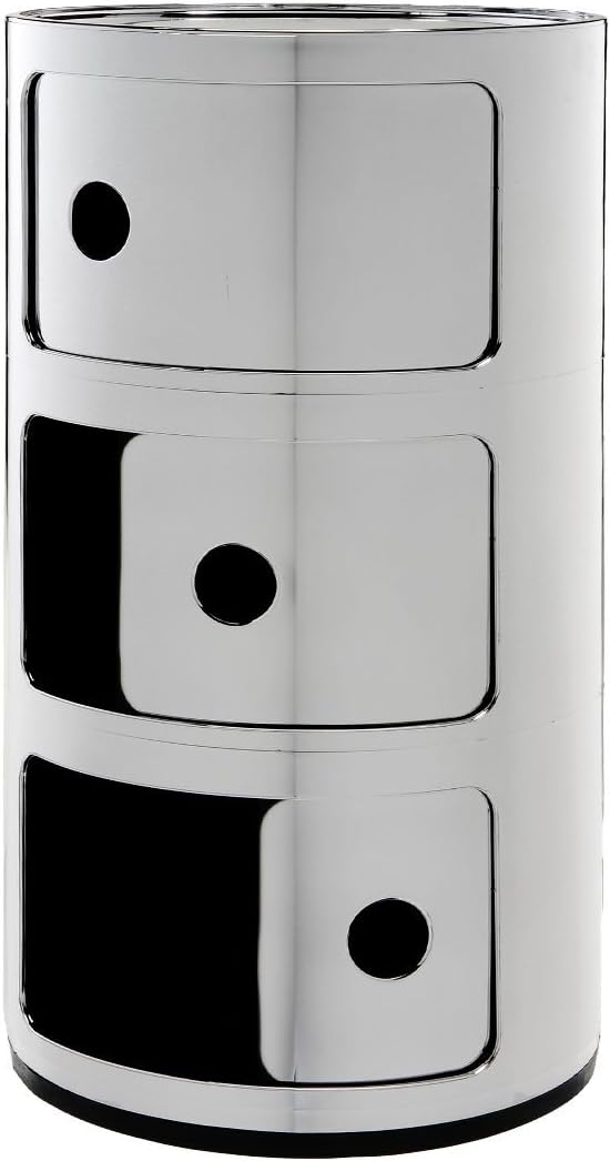 Kartell Componibili 3 Elements Verchromt Runde Basis