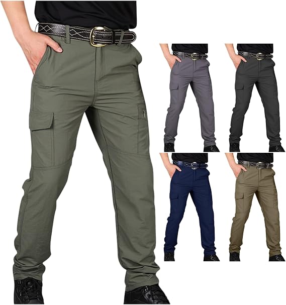 Cargo Pants for Men Slim Fit Water Resistant Breathable Stretchy Lightweight Quick Dry Work Hiking Tactical Pants