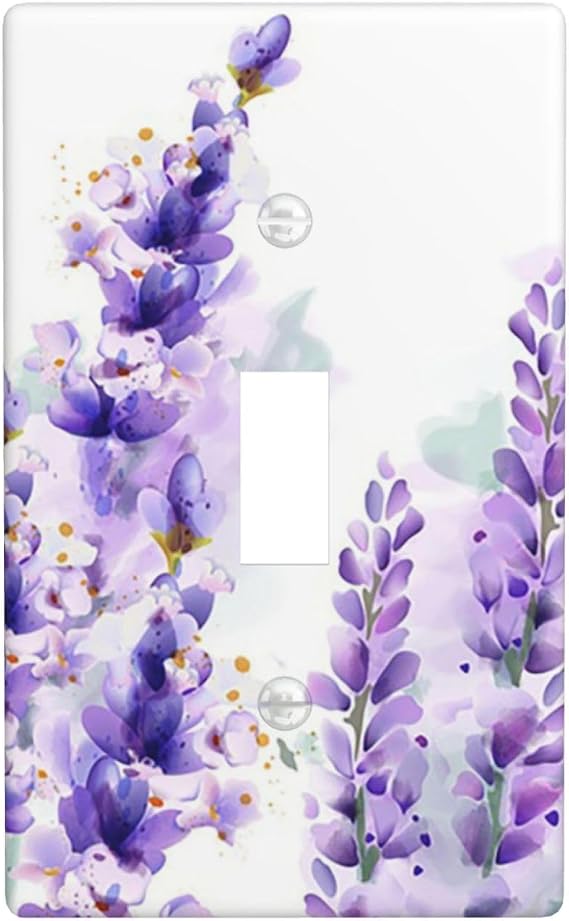 Lavender Light Switch Cover Decorative Single Toggle Wall Plate Outlet Cover For Bathroom Bedroom