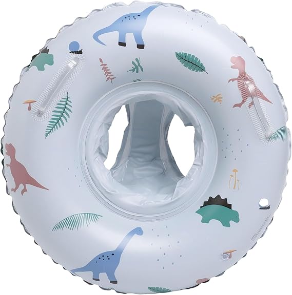 Baby Swim Float, Inflatable Pool Float Baby Swimming Ring with Safety Seat, Toddler Swimming Float for Children Aged 1-5 Years Old, Dinosaur Print Baby Swimming Ring