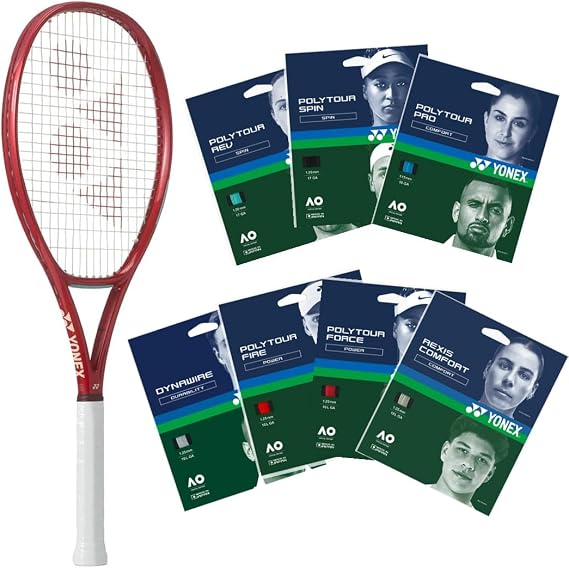 Yonex VCore 100D 8th Gen Ruby Red Tennis Racquet Custom Strung with Your Choice of String