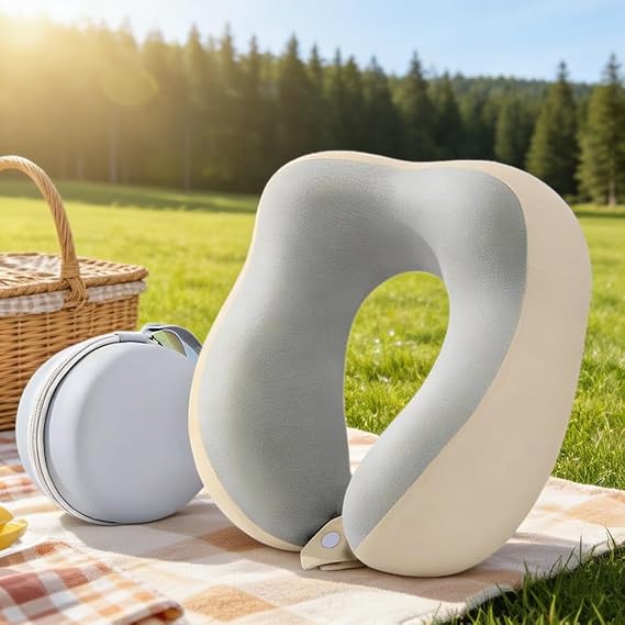 EverRest Memory Foam Travel Neck Pillow - Ergonomic Double Peak Design for Neck & Head Support,Premium Slow-Recovery Memory Foam, Machine Washable & Portable with Carry Pouch