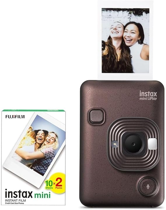 Fujifilm Instax Mini Liplay Hybrid Deep Bronze Camera 20-Piece Film