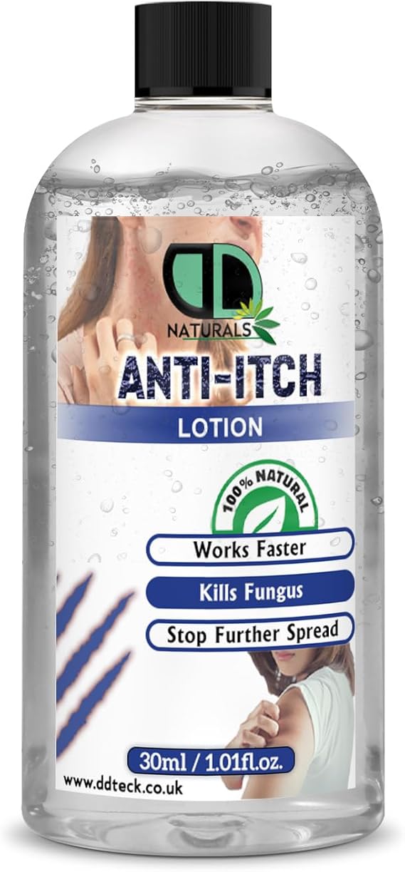 Anti-Itch Lotion – 100% Natural, Fast Relief, Kills Fungus, Prevents Spread, Natural Remedy for Itchy Skin, Plant-Based Formula (30ml Cap)