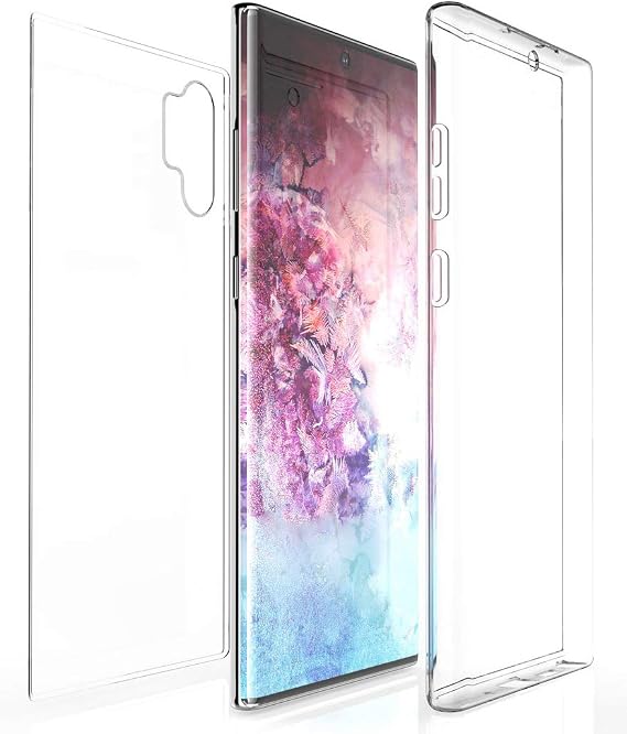 Case for Galaxy Note 10 Plus, New 360-Degree Wrap [Full-Body Protection] Transparent TPU Slim Cover [Built-in Screen Guard] for Samsung Galaxy Note 10+ Phone (SM-N975, SM-N976)