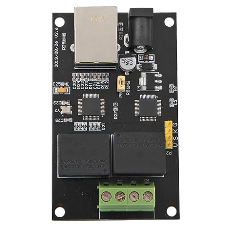 2-Way Ethernet Relay Board TCPIP Controller 2-Way Internet Relay Module with Remote Switch Control