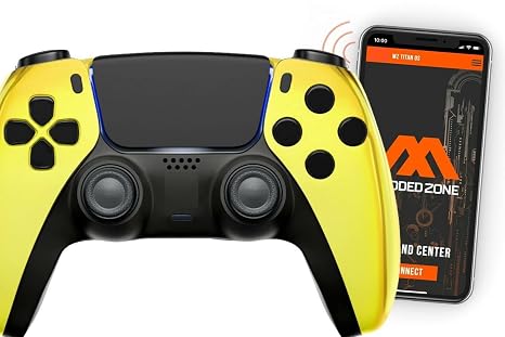 Chrome Gold Smart Rapid Fire Custom PRO Modded Controller compatible with PS5