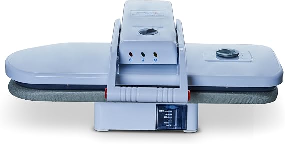 Ironing Press Compact with Press Stand by Speedypress - 55cm x 22cm, 1,350watt, 38 Steam Jets, + FREE Replacement Cover & Foam Underfelt (RRP £39.00)
