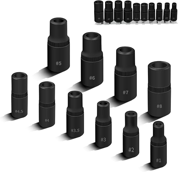10PCS Tap Socket Wrench Set (Magnetic), 1/4 3/8 Drive Tap Holders