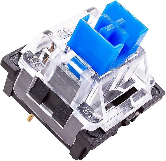 Outemu (Gaote) Blue Switches, 65-Pack, 3-Pin Clicky & Tactile (50gf) Dustproof Key Switches, Cherry MX & Gateron Compatible for DIY Mechanical Keyboard Replacement