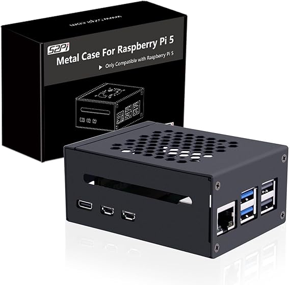 GeeekPi Raspberry Pi 5 Metal Case, Support PCIe M.2 NVMe SSD Shield Top X1001 / X1003 / X1000 / N04 / N05 & Raspberry Pi 5 Active Cooler
