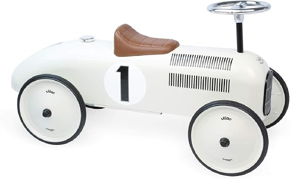Vilac Vintage Toddler Metal Ride on Car, off white, 1102