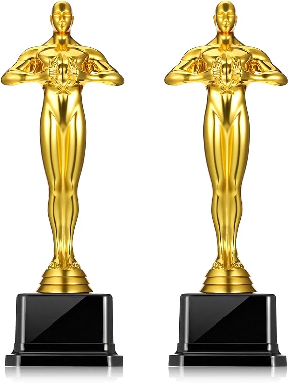 10 Gold Award Trophy, 6 Pack Plastic Gold Award Trophies Oscar Trophy for-Award Ceremony,Celebration Competition,Events, Sports, Party Decorations,Ceremony and Appreciation Gift