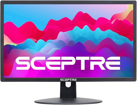 Sceptre 22 inch 1080p LED Monitor HDMI x2 VGA 99% sRGB Wall Mount Ready Build-in Speakers, Machine Black (E22 Series)