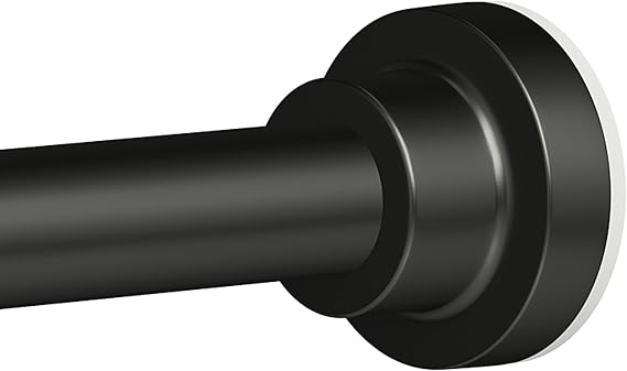 DYHOME Shower Curtain Rod, 1" Dia Heavy Duty Tension Shower Rod, 32-75 inch Adjustable Spring Tension Shower Curtain Rods for Bathroom, Shower Stall, Non Slip, No Rust, No Drill, Black