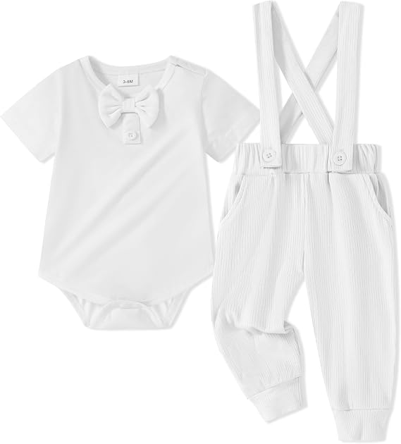 SANMIO Newborn Infant Baby Boy Clothes Summer Short Sleeve Romper and Pants Outfits Set 0 3 6 12 18 Months