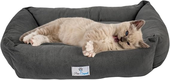 PureCanpati Kedi Yatağı, Küçük Irk Köpek Yatağı 55 cm X 40 cm Antrasit Renk