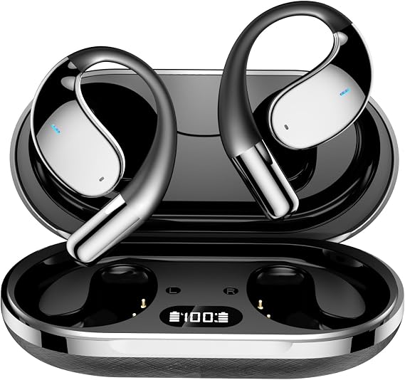 AI Translator Earbuds Real-Time 144 Languages, 3-in-1 Wireless Bluetooth Earbuds with Charging Case, Open Ear Design for Travel Business Learning, iOS & Android Compatible Black