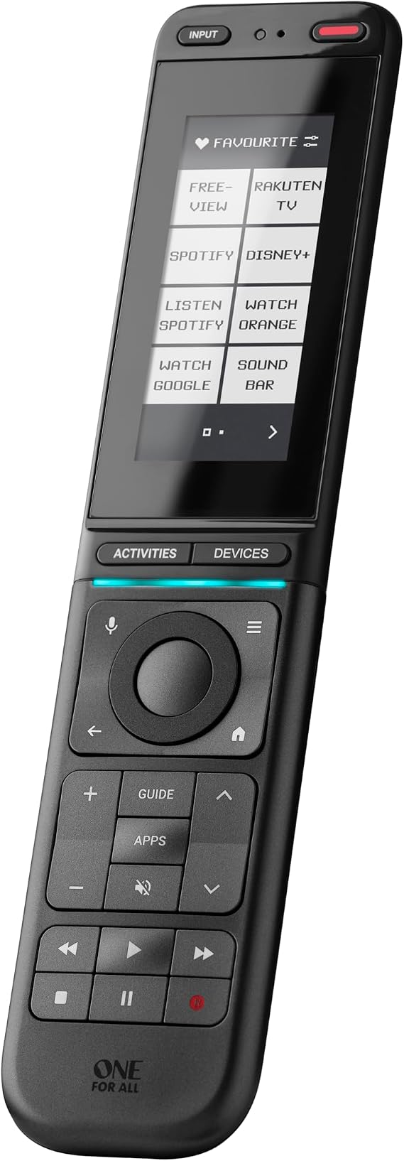 One for All URC7985 Smart Control Pro Universal Remote Control - Touchscreen, App Control, Infrared & Bluetooth, Customizable Activities & Screens, Backlit Buttons, Anthracite Black