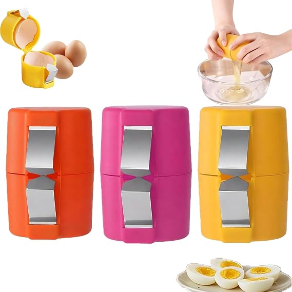 Egg Shell Opener, 2026 New Egg Cracker Cutter Tool For Hard Boiled Egg, Easy Egg Shell Cutter Breaker Tool For Clean Cracking, Portable Kitchen Gadgets For Cooking Baking (3PCS)