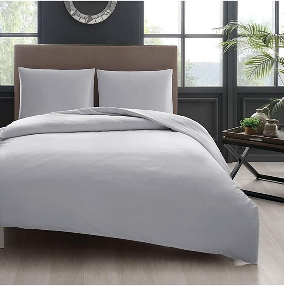 Mer-Tim Double Elastic Gray Cotton Ranforce Duvet Cover Set - 200x220