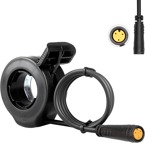 BAFANG Thumb Throttle for Motor Kit : Compatible Mid Drive Electric Bike Conversion Kit BBS01 BBS02 BBSHD BBS03 BBS02B Motor, Waterproof 3PIN Female Thumb Throttle Accelerator for eBike