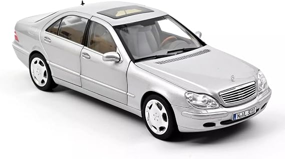 1998 Mercedes-Benz S600 with Sunroof Silver Metallic 118 Diecast Model Car by Norev 183810 NV183810