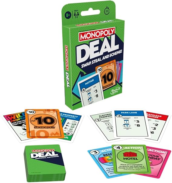 Monopoly Deal Card Game, for 8 years to 99 years
