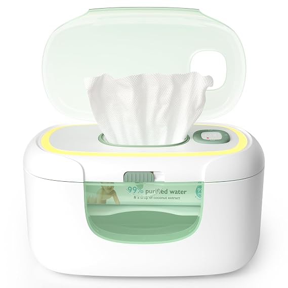 Momcozy New Baby Wipe Warmer, Up to 100pcs Larger Capacity Wipe Dispenser | 3-Level Nightlight, 10-Min Fast Heating, 4 Temperature Modes, Innovative Spring Design, Dual Seals, Quick and Even Heating