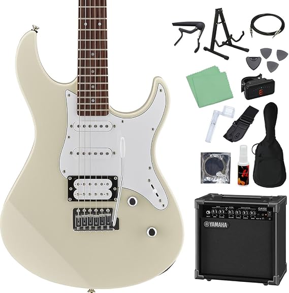 Yamaha Pacifica 112V VW Electric Guitar Beginner Set of 14 GA15II Included Electric Guitar Vintage White