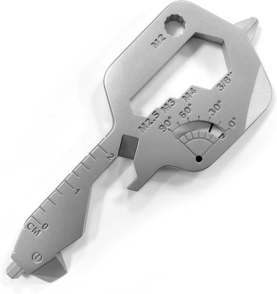 Keychain Multitools,EDC Multitool,20-in-1 Key Shaped Multitool - Compact Stainless Steel Keychain Tool for Everyday Carry, Gift for Men, Women, Dad & Groomsmen (Christmas, Valentine's)
