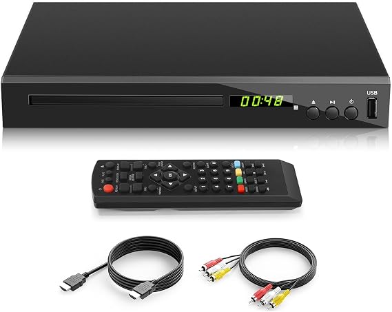 HD Blu Ray Player, Blue Ray/DVD/CD Player for TV, Play Region A/1 Blu-ray Disc and DVD Discs, Blu-ray DVD Player with HDMI/AV/Coaxial Output, USB Input, Built-in PAL NTSC (Zone 1 Blu-ray)