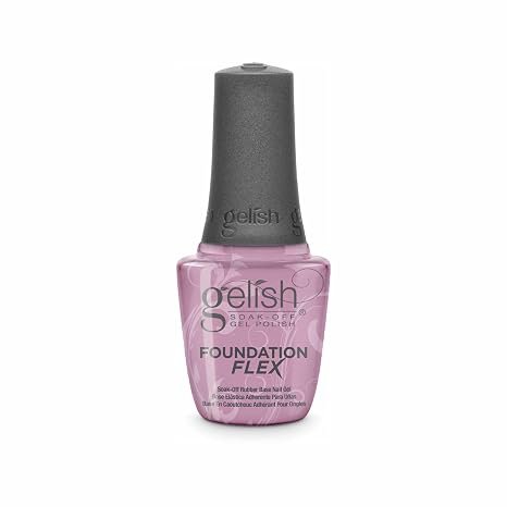Gelish Foundation Flex Flexible Base Coat for Nails, Ridge Filling, Perfect Protection, Soak-Off Rubber Base Gel Nail Kit for Long-Lasting Nail Strength and Flexibility