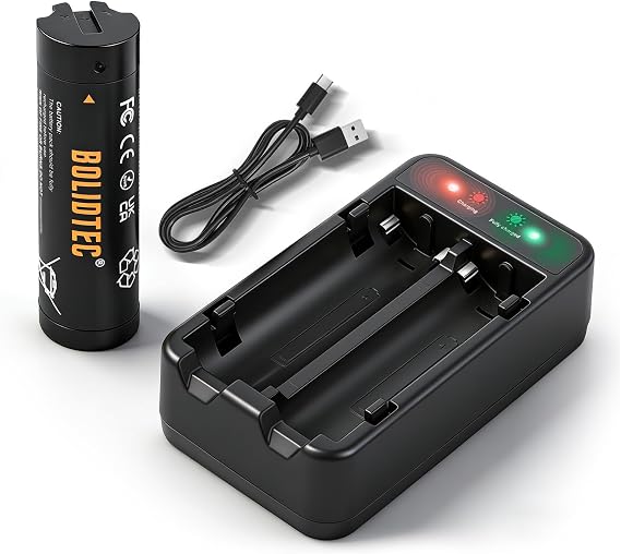 Replacement for Milwaukee 48-11-2131 Battery, Red Lithium 3200mAh USB Rechargeable Battery with Dual Charging Station, Compatible with Headlamp, Flashlight