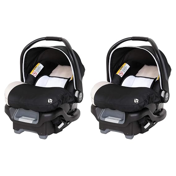 Baby Trend Ally Newborn Infant Car Seat Carrier with Harness, Khaki, 2-Pack
