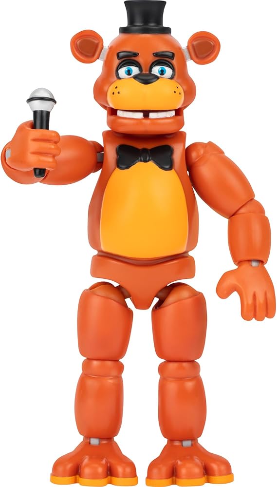Jazwares Five Nights at Freddy's FNF0008 Classic Freddy 12.5 cm Movable Figure with Scare Function and Glow in the Dark Eyes Official Figure