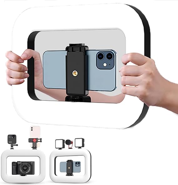 Selfie Ring Light, Handheld Ring Selfie Light Kit, USB-Powered Portable Ring Light, LED Mobile Video Stabilize for Camera, Smartphone, YouTube, TikTok Video Recording, Makeup (YM200)