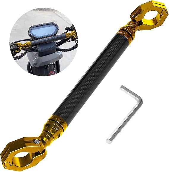 Motorcycle Handlebars Aluminum Alloy Motorcycle Cross Bar 22mm Adjustable Strength Levers Balance Handlebar Crossbar- Yellow