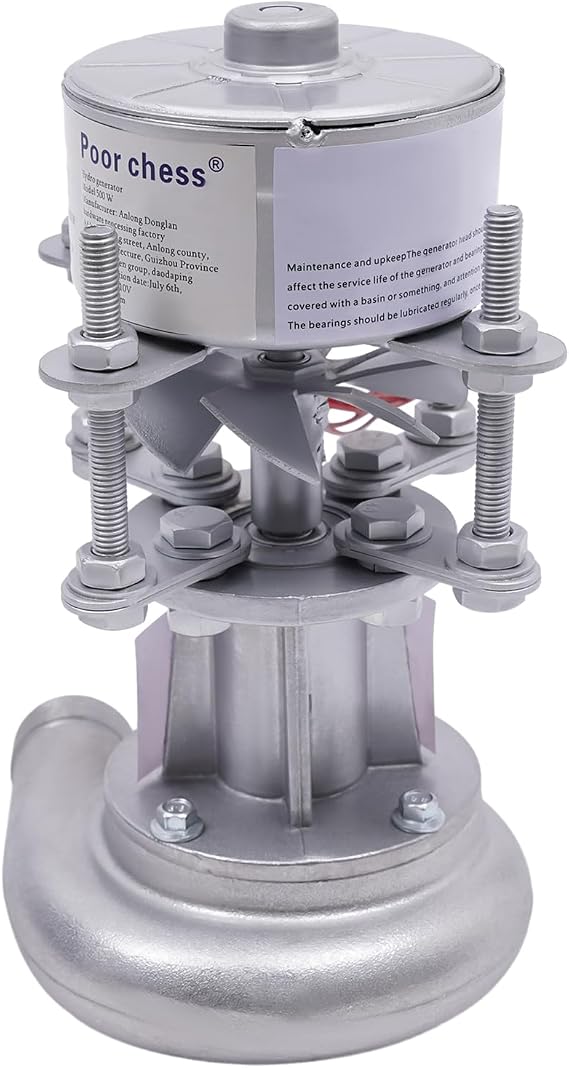 Micro Hydroelectric Generator, 110V 500W Portable Mini Hydro Power Station - High Flow Rate Turbine Generator for Natural Water Power
