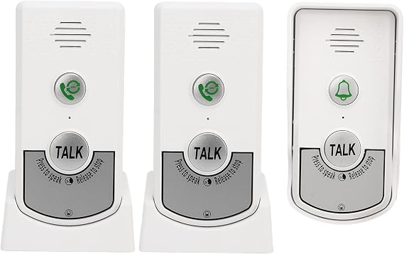 Wireless Voice Intercom Doorbell, 2-Way Intercom Systems for Home Waterproof Door Chime Kit Electronic Home Security Access Control System, for Home Office